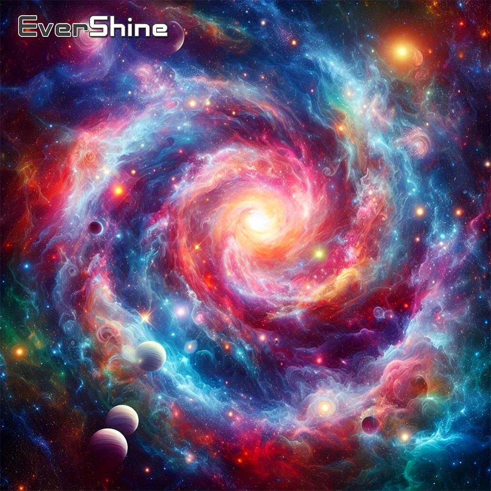 Evershine Diamond Painting Planet Universe Cross Stitch Pattern for Adults Beginners Diamond Mosaic Landscape DIY Kit Child Gift