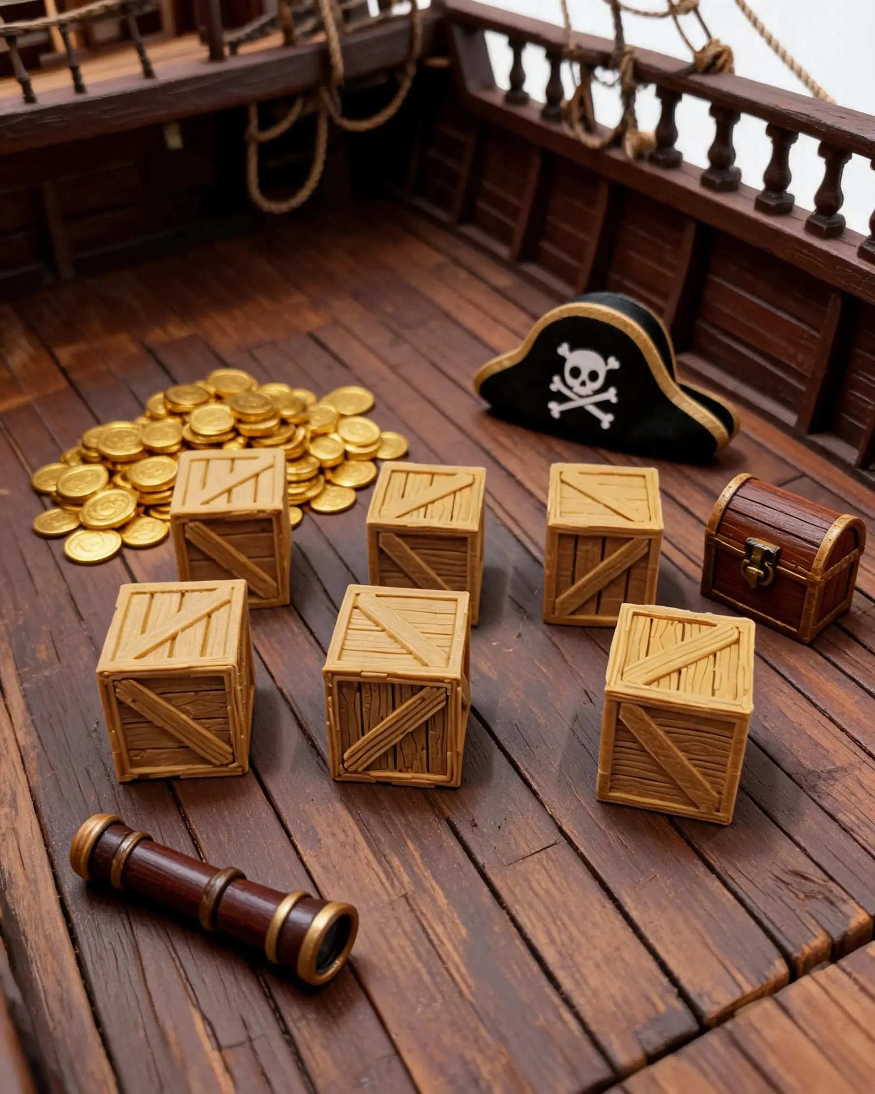 2.1cm Vintage Mini Wooden Crate, Desktop Decor Ornament for Railway Miniature Scene Layout