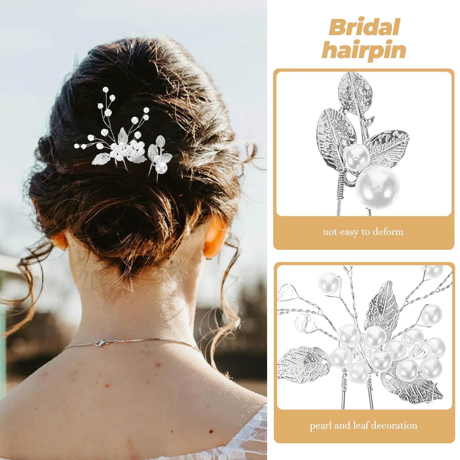 

Clips for Hair Pearl Flower Hairpin Set Jewelry Wedding Bridal Elegant Flowers Hairpins Accessories Bridesmaid