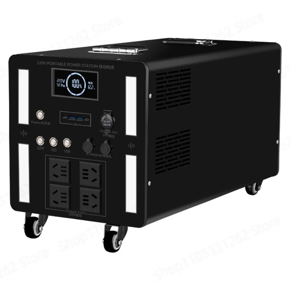 Outdoor Portable Power Station 220V Large Capacity Power Bank For Camping Road Trip Live Streaming Market RV Emergency Backup