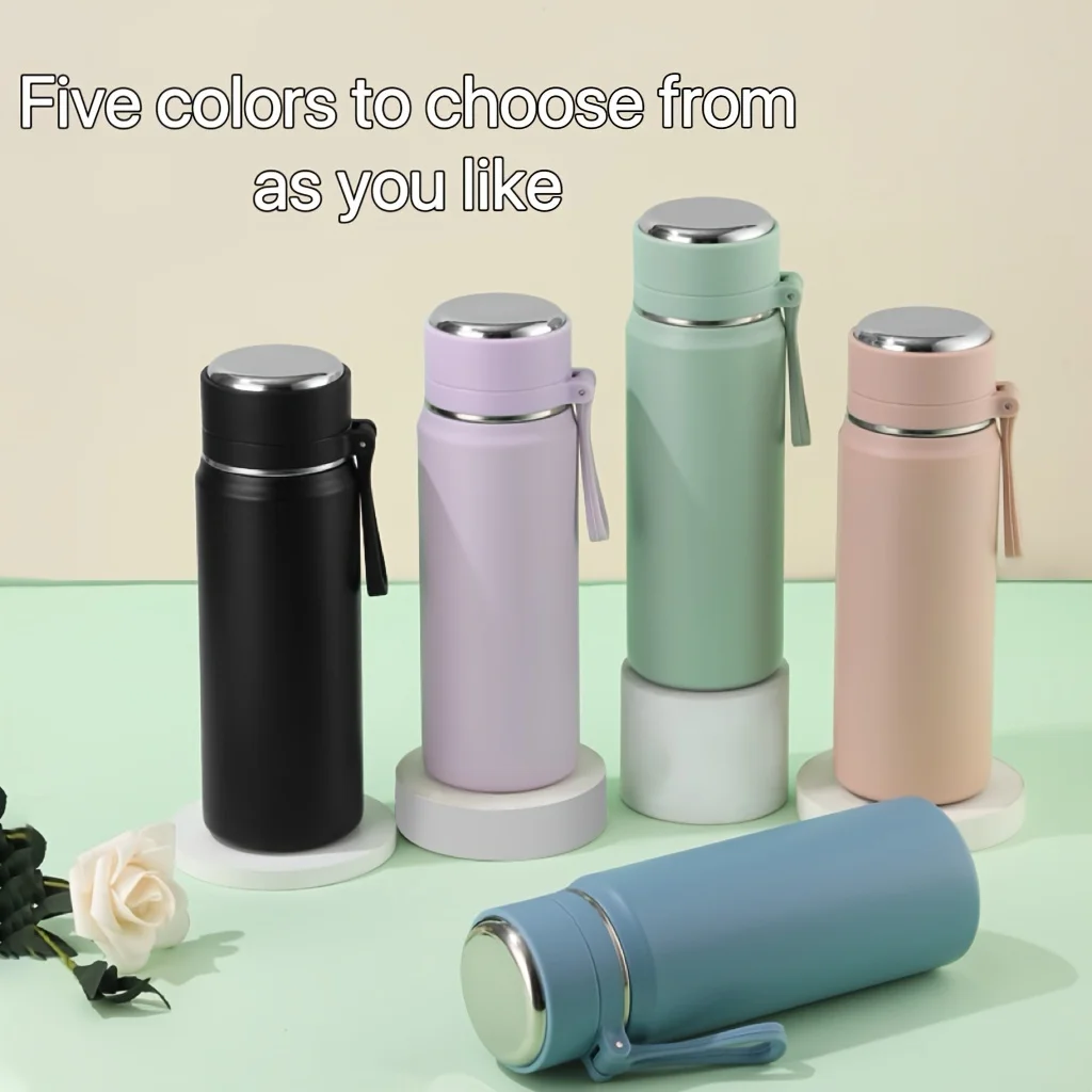 Stylish Stainless Steel Insulated Water Bottle - Reusable, Hand-Wash Only, Perfect for Couples & Students, Bullet Head