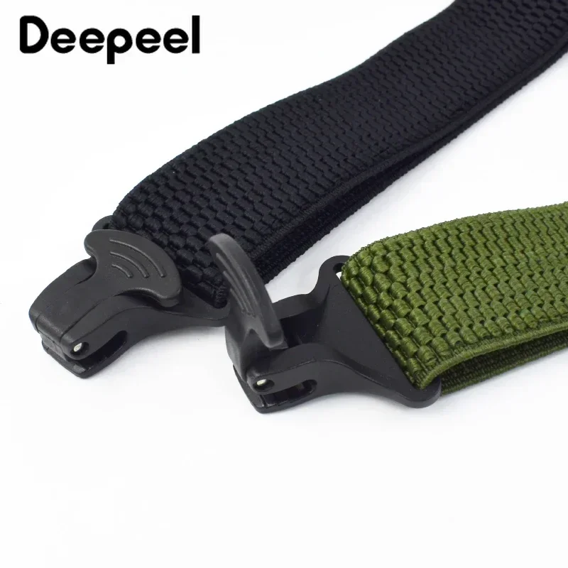 Deepeel 3.5*120 ซม.4 คลิปผู้ใหญ่ชาย Suspender X-Type Elastic Braces หัวเข็มขัดพลาสติกสายรัดชาย Jockstrap อุปกรณ์เสริม