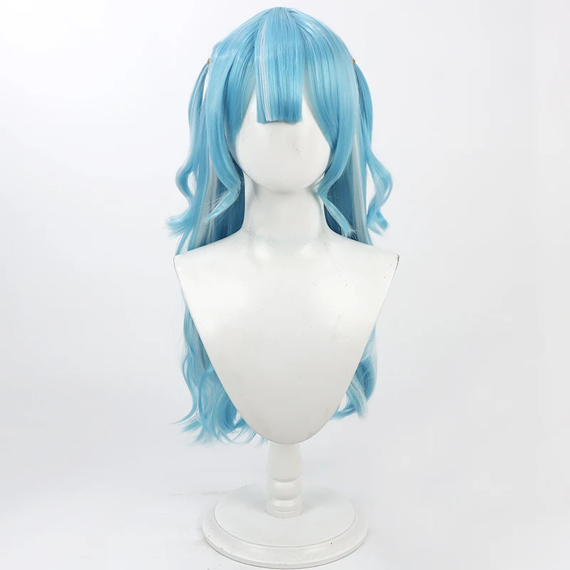 VTuber Hakuharaimu Cos 코스프레 가발 할로윈 카니발 파티 소품 합성 머리 내열성 섬유 + 가발 모자