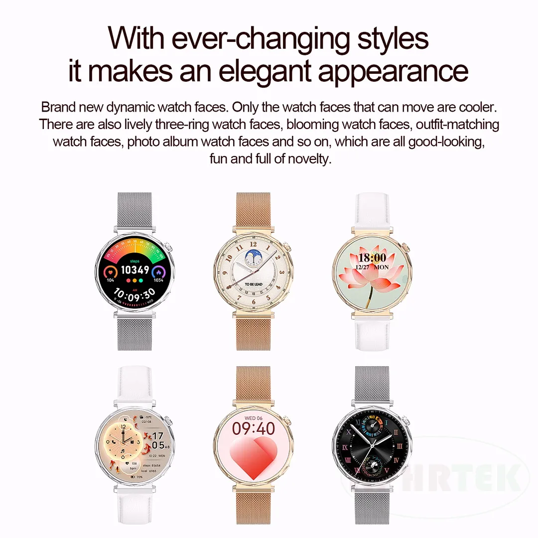 HK88 Relógio inteligente 1,19 polegadas AMOLED NFC Monitoramento do sono Fitness Tracker Relógio feminino