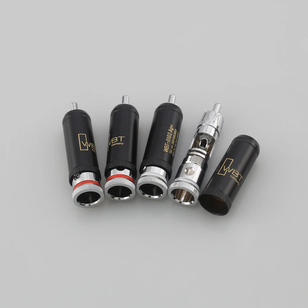 4Pcs HIFI 0102AG Rhodium Mạ Rca Cắm Cho Cáp Tín Hiệu Âm Thanh Rca Kết Nối Âm Thanh Thiết Bị Đầu Cuối Đầu RCA
