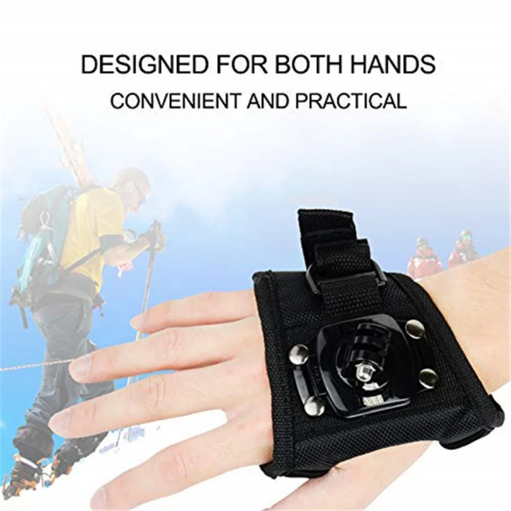 360 Degrees Wrist Band Arm Strap Belt Tripod Mount for GoPro Hero Xiaomi Yi OSMO MAX SJCAM SJ5000 Camera Adapter for Go Pro