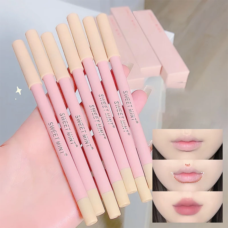 Waterdichte Matte Lipliner Potlood Sexy Nude Bruin Rode Contour Tint Lippenstift Aanhoudende Anti-Stick Cup Lipliner Lippen Make-Up Cosmetisch