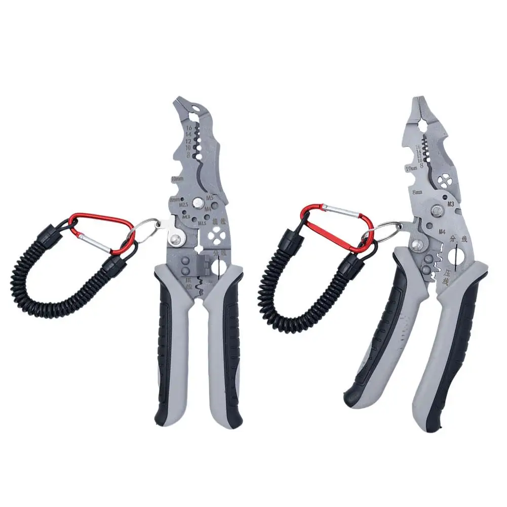 Crimper Cable Cutter Elbow Wire Stripper Multifunctional Stripping Crimping Pliers Terminal Hand Tool