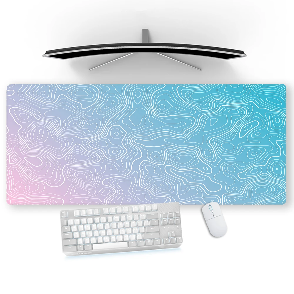 

Topographic Mousepad Blue Pink Mouse Pad Strata Liquid Keyboard Mat Office Table Pc Gamer Complete Speed Extra Large Rug 800x300