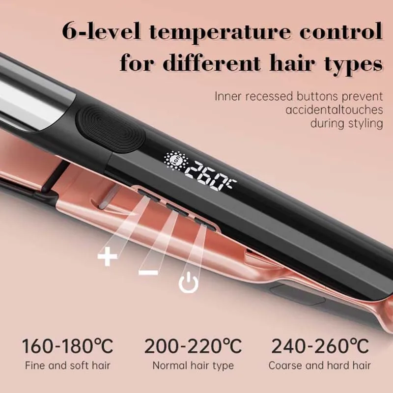 Dual Voltage 2-in-1 Titanium Ionic Flat Iron Professional Hair Straightener & Curler for All Hair Types view 5
