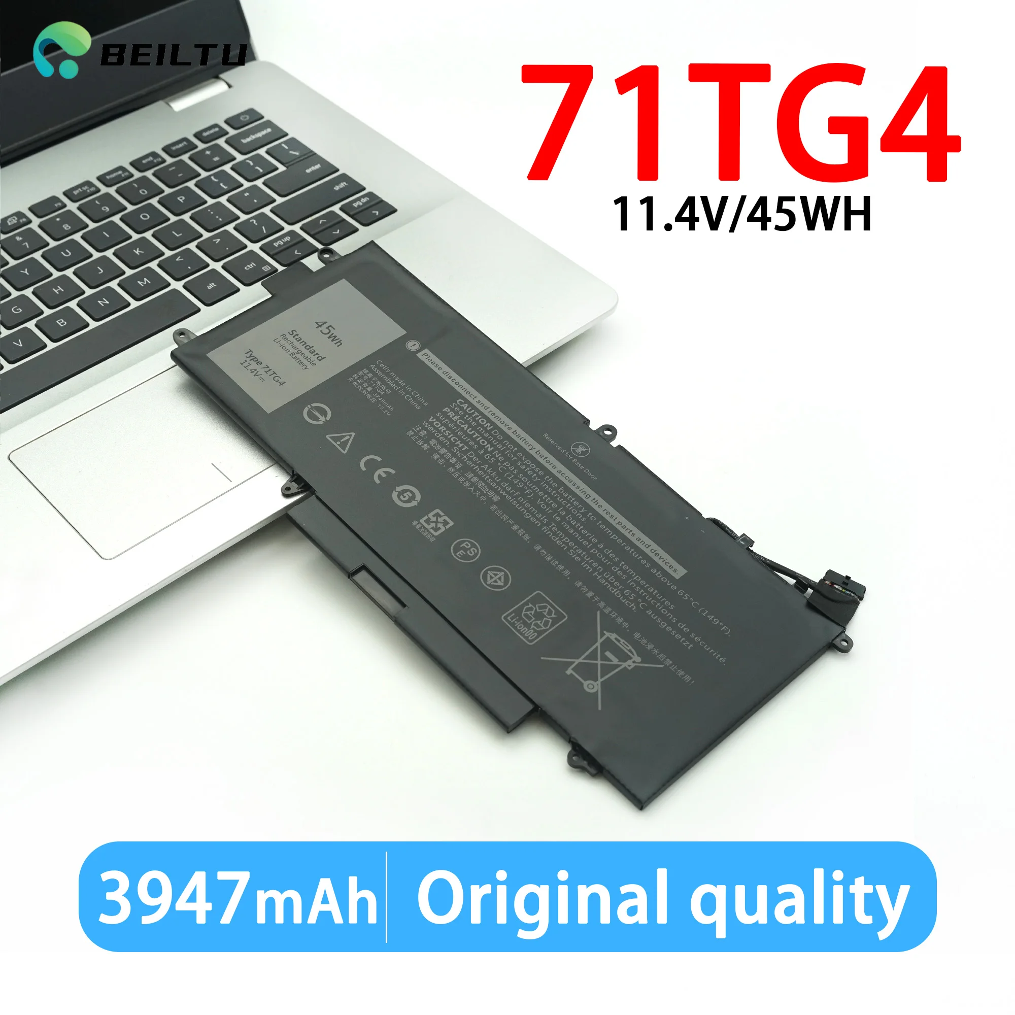 Batería para ordenador portátil K5XWW 71TG4 para DELL Latitude 5289 7389 7390 2 en 1 L3180 Series 725KY N18GG