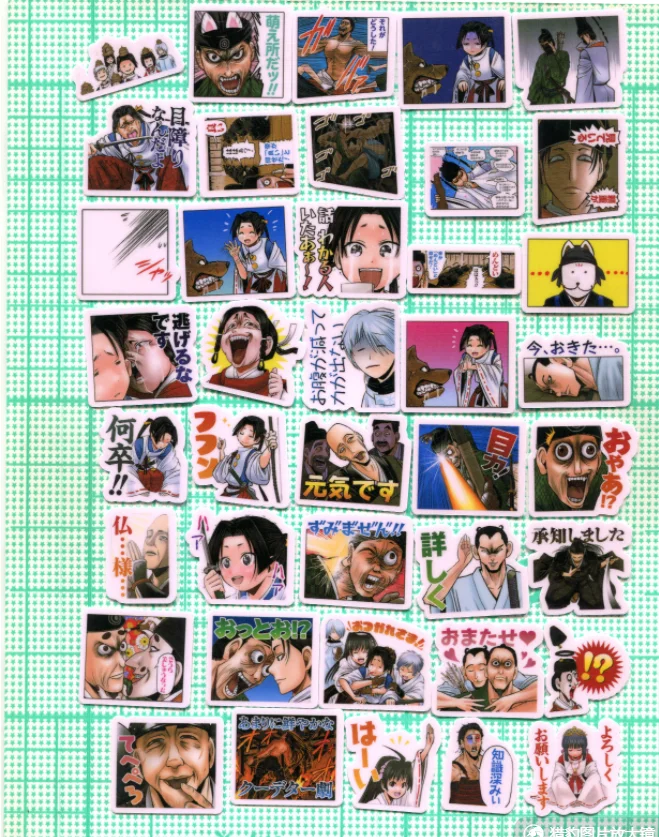 40 قطعة من ملصق الساموراي المقاوم للماء مقاس 3 سم