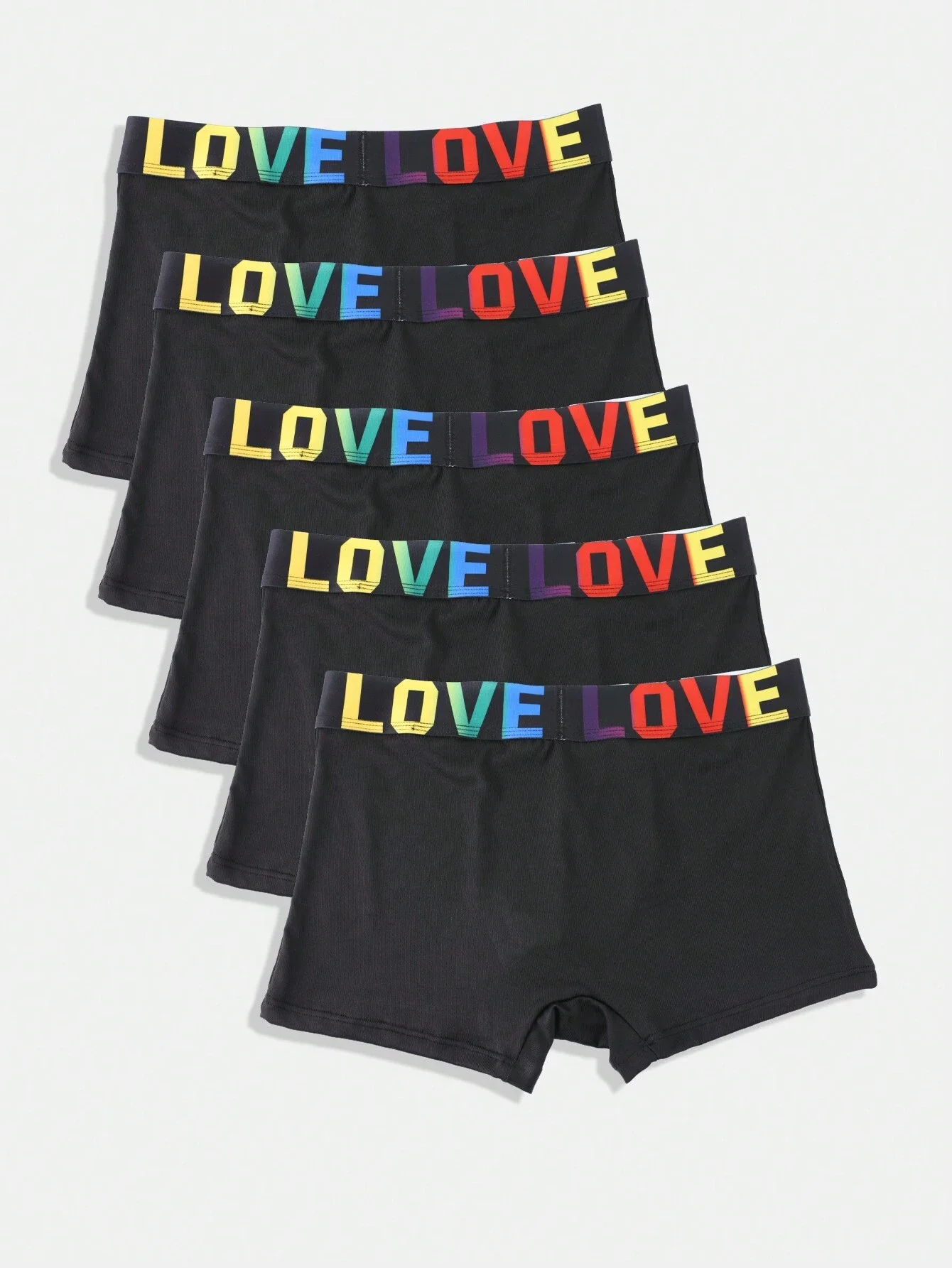 

Мужские черные боксеры квадратного кроя, комплект из 5 штук