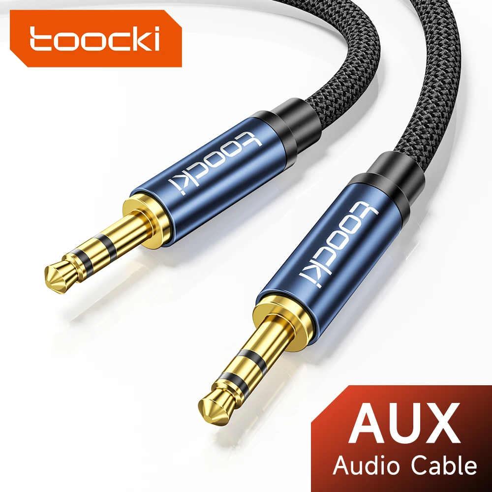 Toocki 3.5mm kabel Audio Jack do słuchawek TV PC z męskiego na męskie przewód Aux Audio do samochodu MP3 głośnik przedłużacz do komputera