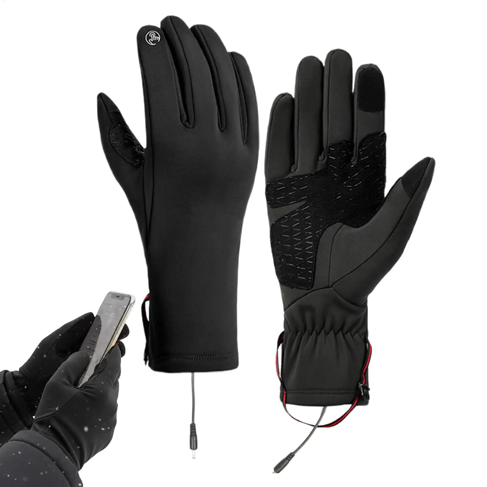 

Heated Gloves For Women USB Rechargeable Touchscreen 3 Levels Temperature Mitten Winter Motorcycle Thermal Bike Gloves