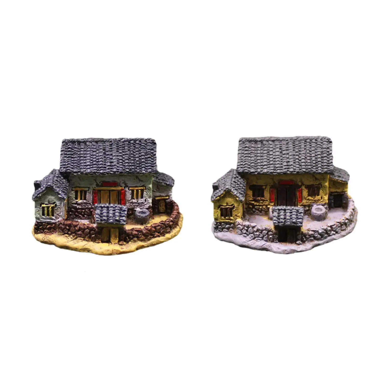 Micro Village House House Decoration Photo Prop Tiny House Decor Simulated Thatched House for Garden Home Porch Balcony Outdoor