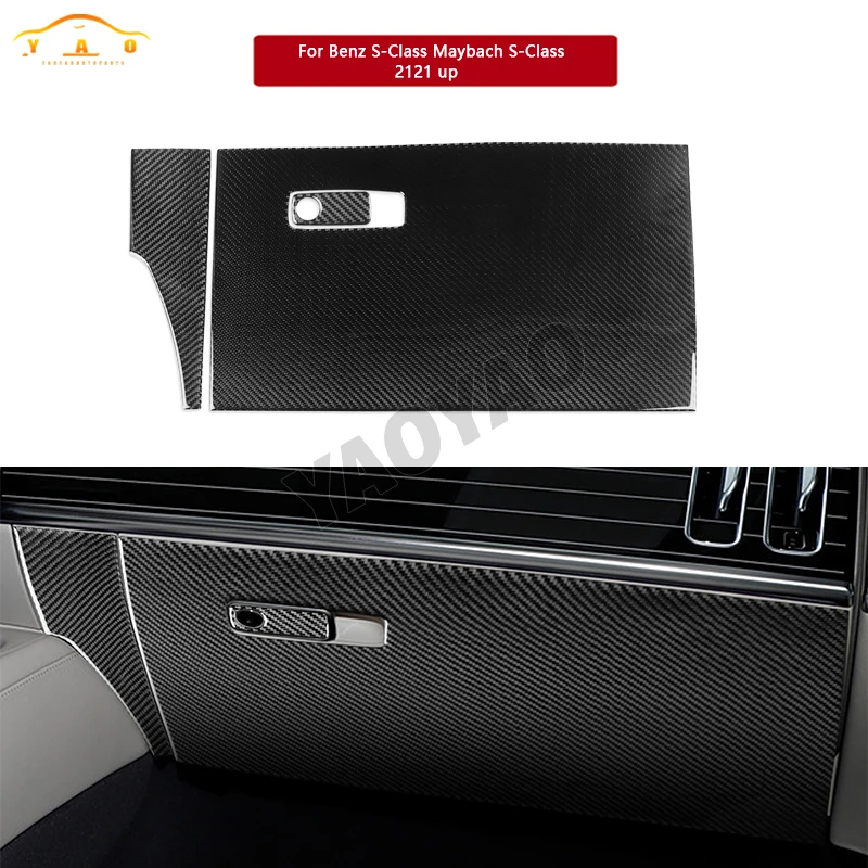 

Carbon Fiber Co-pilot's Glove Box Panel Trim Strip For Mercedes Benz S Class Maybach S-class 2021-2024