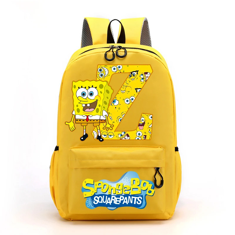 New Spongebob Girls\' School Backpack Kawaii Cartoon Letter Printed School Bag Children\'s School Backpacks Kids Birthday Gifts