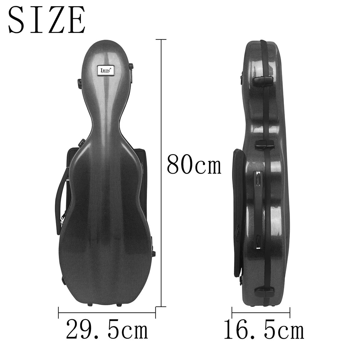 IRIN 4/4 Carbon Fiber Violin Case Violin Case with Hygrometer Adjustable Strap Removable Storage Bag Violin Parts Accessories