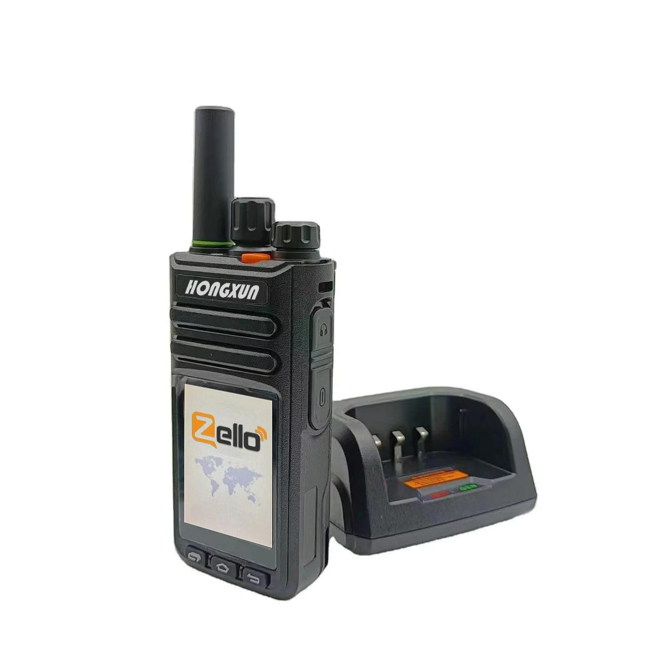 Zello T82 Android 9.1 Smart Walkie Talkie 4G Handheld POC 50km Talk Range 4G Batteries Included Real PTT Compatible Sim Card