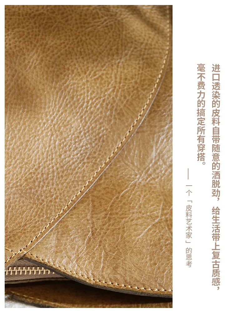 Fashion designers handmade genuine leather women's shoulder bag casual vintage cow leather large-capacity female underarm bag