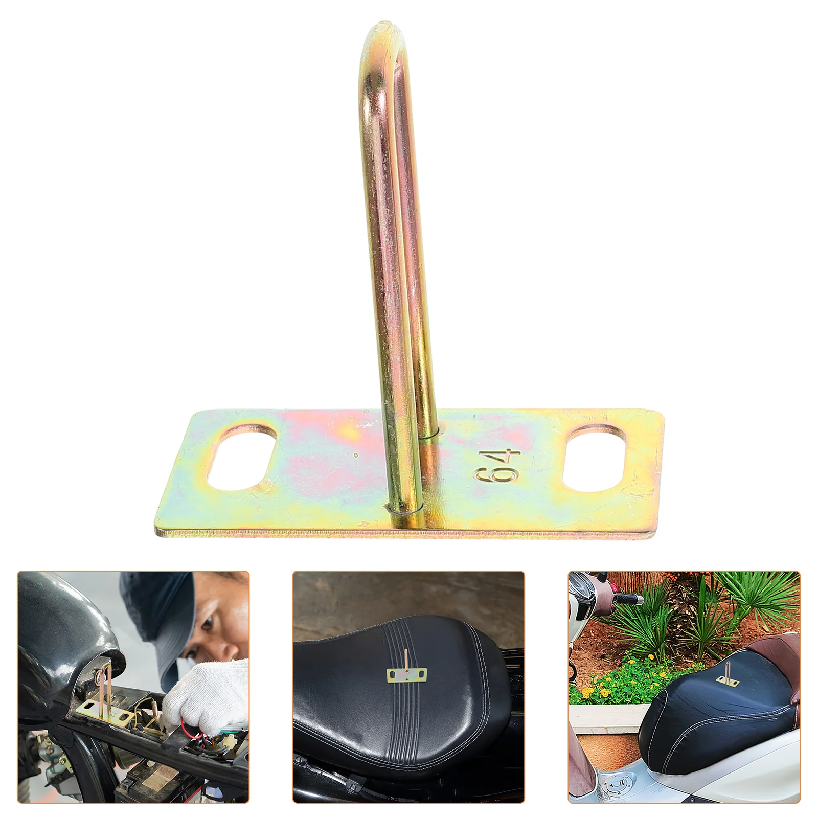 

4Pcs Electric Motorcycle Seat Lock Hook Sturdy Metal Cushion Replacement for Motorbikes Saddle Safety Lock Plate Locking Device