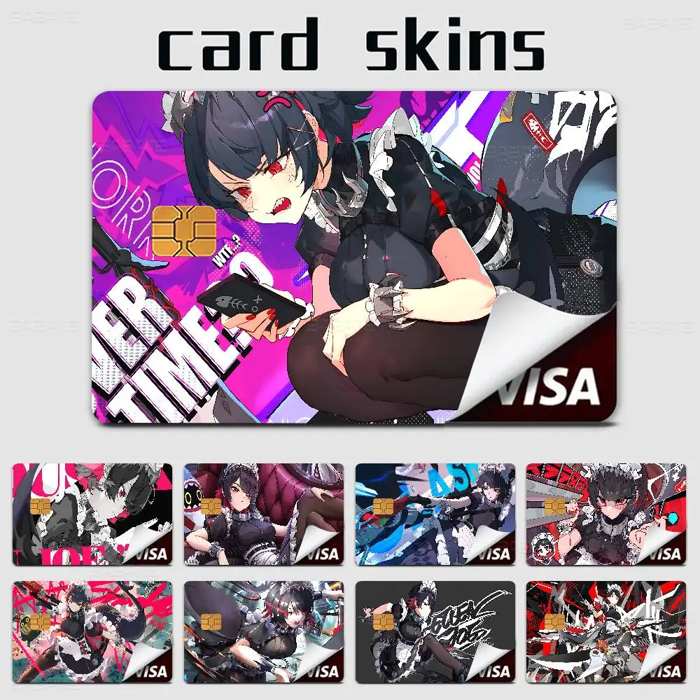 Ellen Joe Zenless Zone Zero Anime Matte Front Skin Film Sticker Cover For Small Chip Credit Card Debit Card