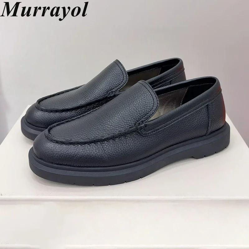 Lazy Loafers Round Toe Deep Mouth Walking Shoes Women Cow Suede Thick Bottom Single Shoes Spring Autumn British Style Flats