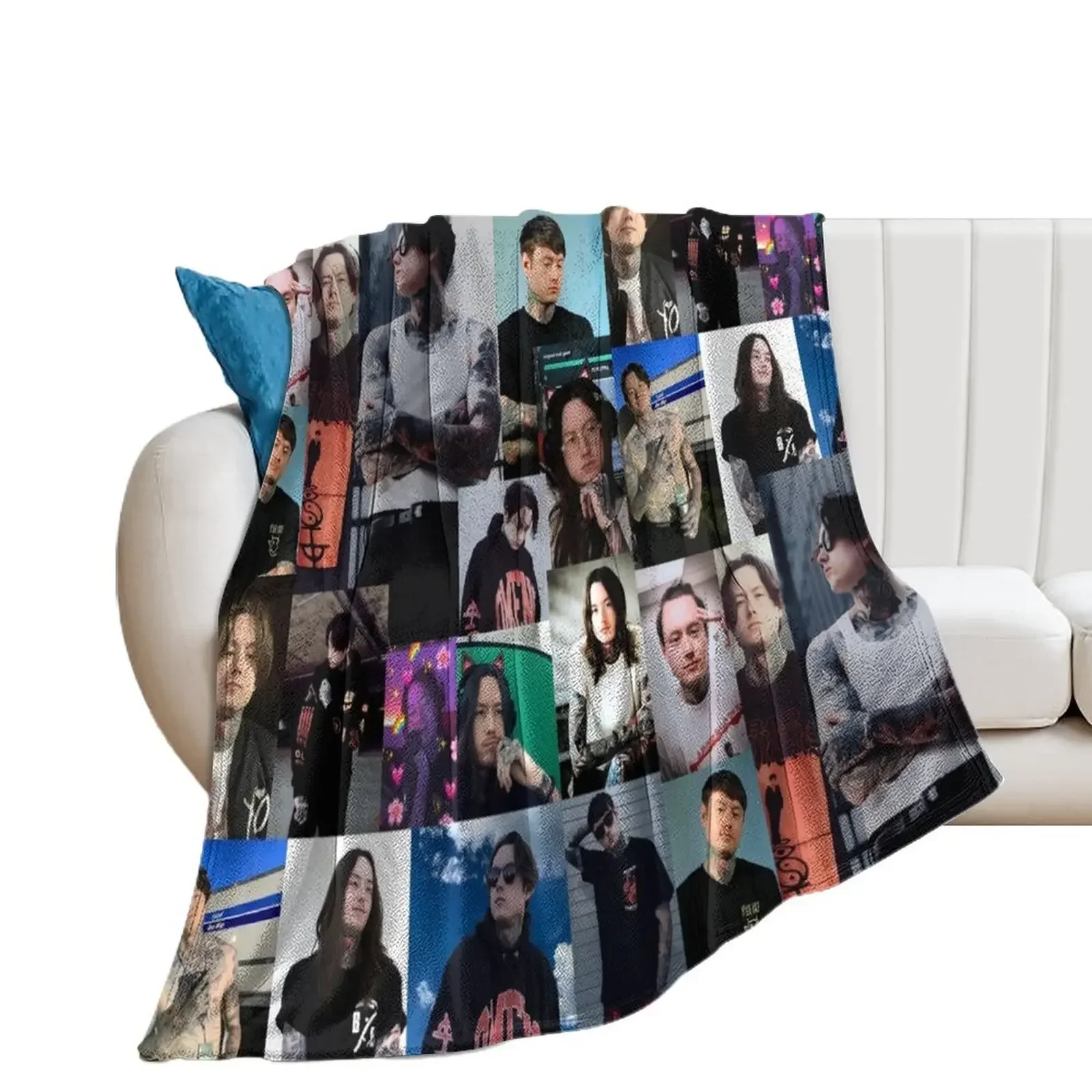 Noah Sebastian photo COLLAGE Throw Blanket Shaggy Heavy Beautifuls Soft Big Blankets