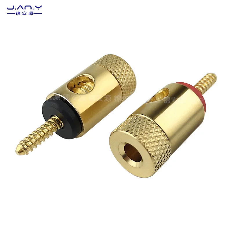 Bloque de terminales roscado Chapado en cobre, conector banana, amplificador de audio hifi, altavoz, bloque de terminales sin soldadura, 4mm