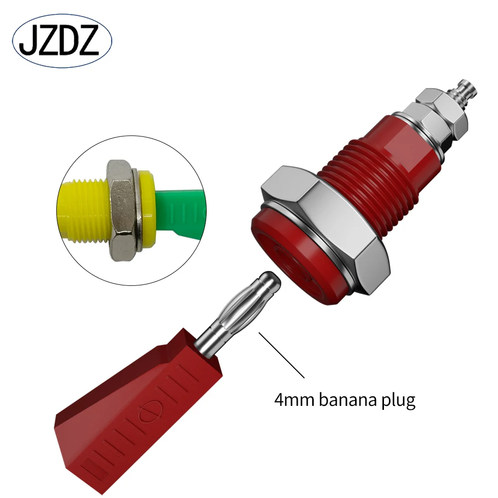 JZDZ 5PCS 4MM Banana Socket Binding Post Nut Banana Plug Jack Electrical Connector Terminal Test Hole DIY Parts J.40023