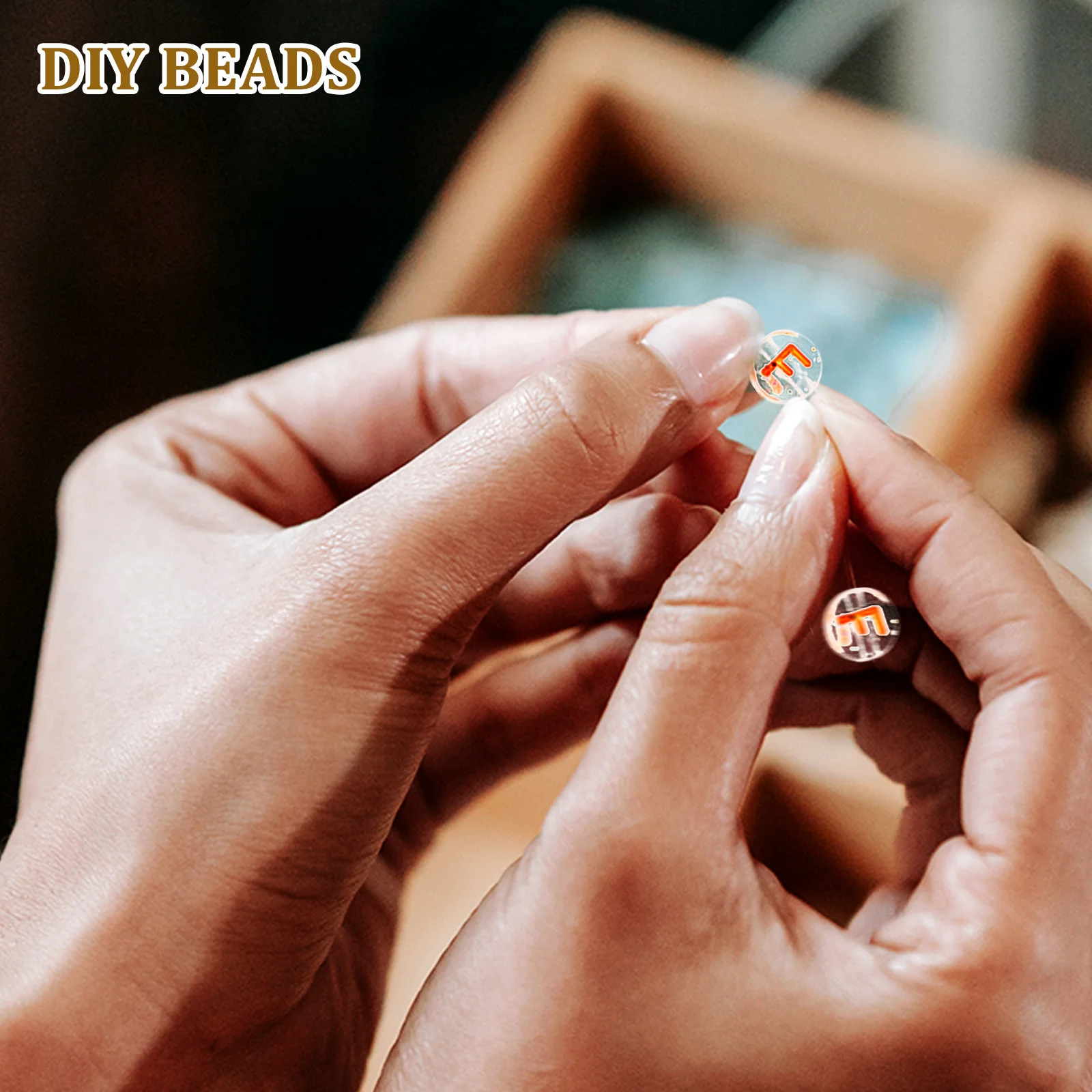 공예 알파벳 비즈 1봉지, DIY 쥬얼리 제작용 아크릴 루즈 비즈, 팔찌 목걸이 수제 선물 (친구, 가족용)