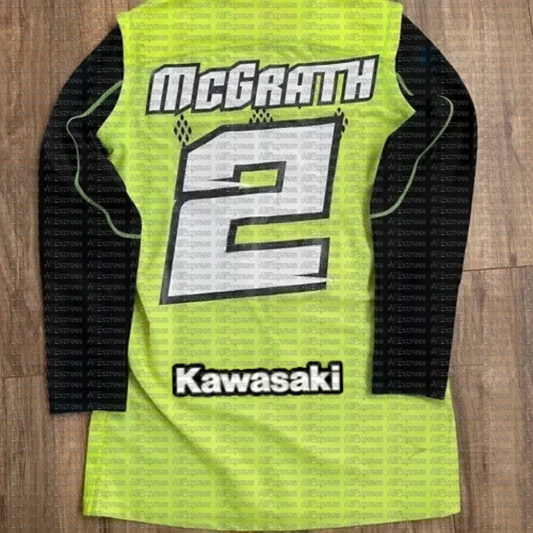 

Kawasaki Motorcycle Racing Team Мужская футболка с длинным рукавом Осенние женские футболки # 2 MCGRATH 2025 Спортивная детская одежда Топы