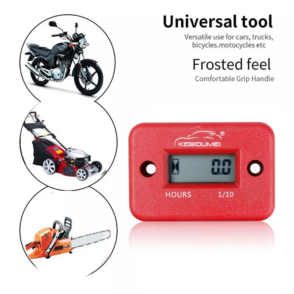 Waterproof Motorcycle Digital Tach Hour Meter Gauge Stroke Gas Engine Offroad Inductive Tachometer Waterproof Motor Instrument