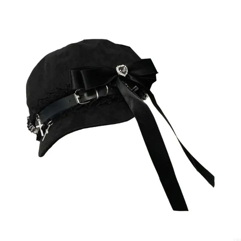 P88A امرأة قبعة بيريه مع Bowknot الشارات امرأة الربيع قبعات البيسبول للسفر #2