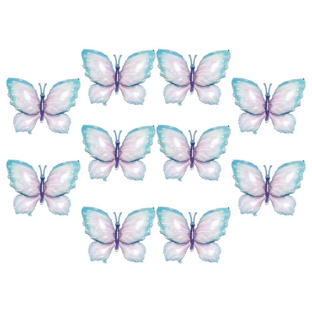 

10Pcs Butterfly Foil Balloons Decorative Party Balloons Birthday Photo Props Indoor Outdoor Balloon Decorations