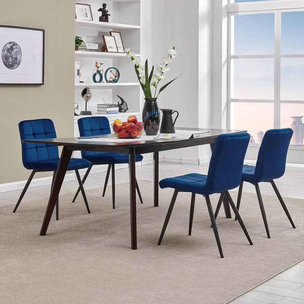 Velvet Dining Chairs Set o 4,Century ern Dining Chairs with Metal Legs,Accent Chairs Side Chairs Reading Chairs or Restaurant Ca
