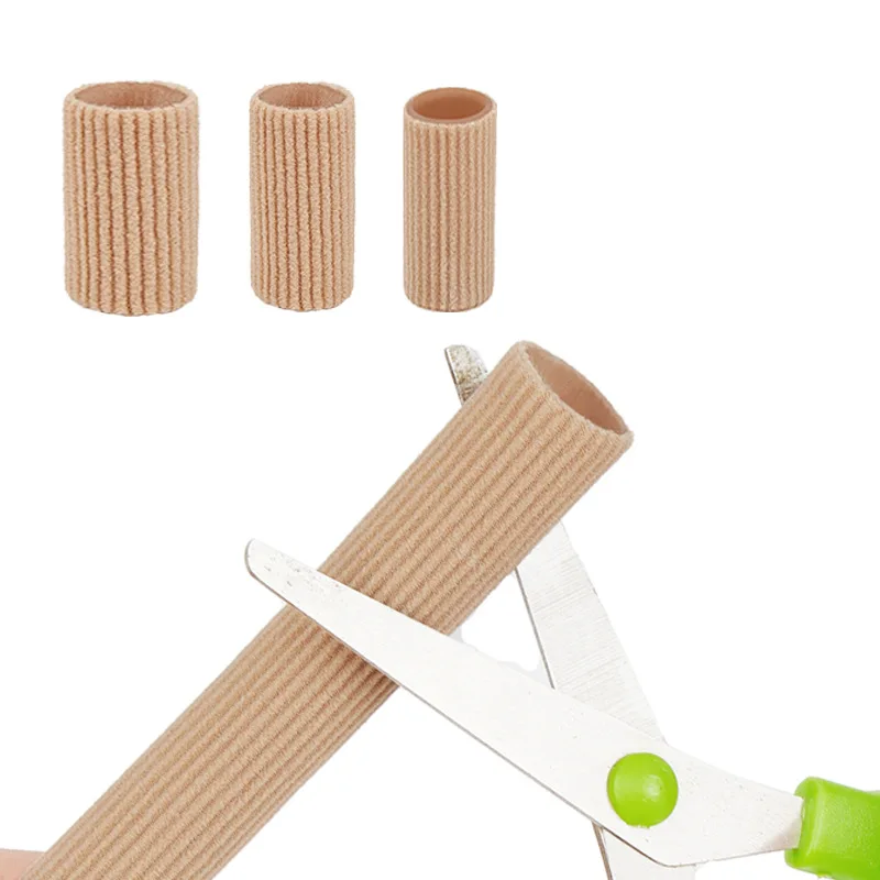 Fabric Cotton Toe Sleeves Separator Protector Cuttable Finger Tubes for Bunion Corn Callus Blister Relief Cushion Pain Hammertoe