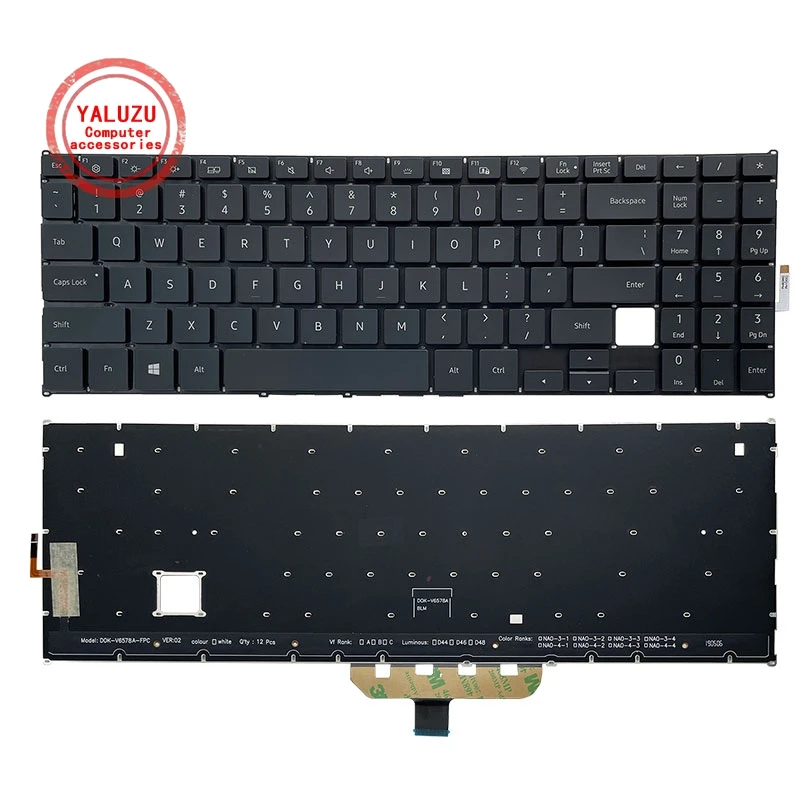 US English NOWA klawiatura do laptopa Samsung NP750XBE NP750XBV NP760XBV NP760XBE NT751XBE NT750BBC NT751BBC
