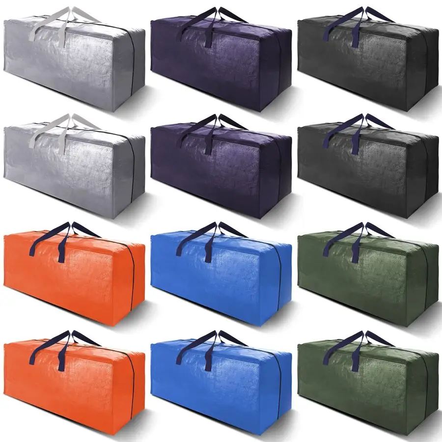 

Pack Heavy Duty Extra Large Moving Bags W Backpack Straps Strong Handles amp Zippers, Storage Totes For Space Saving, Fold Flat