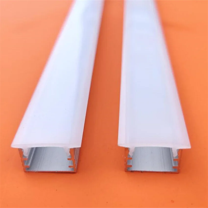 

1m/pcs recessed milky cover U shape milky pc cover led channel recessed profile aluminum for led strip housing