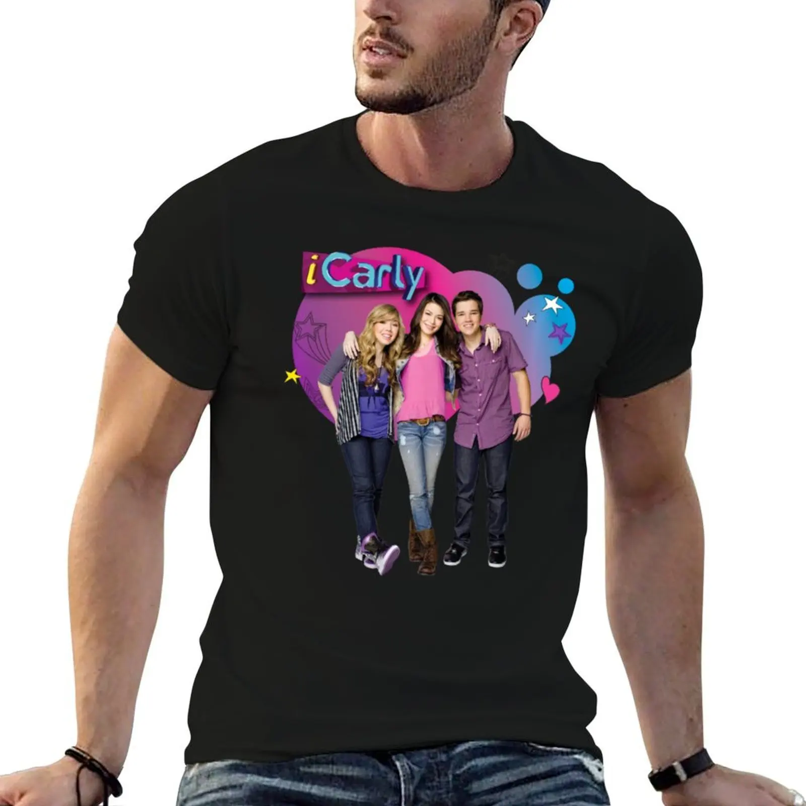 

Icarly Cast Bubble Carly, Sam, And Freddie T-Shirt t shirts for man cotton soft funny t shirts man T-Shirt