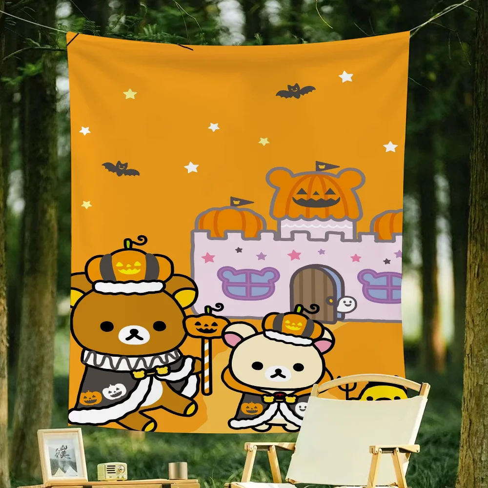 Cartoon R-Rilakkuma Cute flag For Living Dorm Decor Art Garage Room Home Bar Wall Club Live Decoration Banner