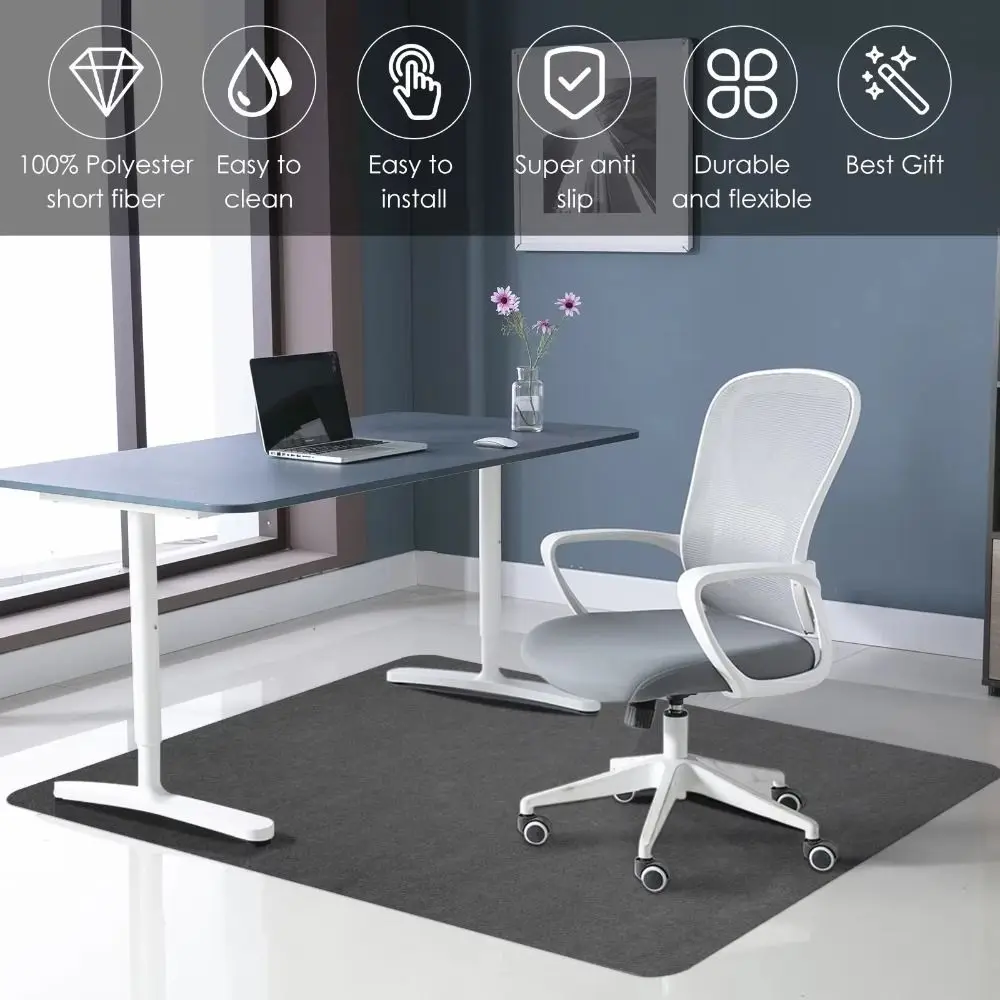 Non Adhesive Office Chair Mat Self-adhesive Anti Slip Rolling Wheelchair Carpet Wooden Floor Protection Pad