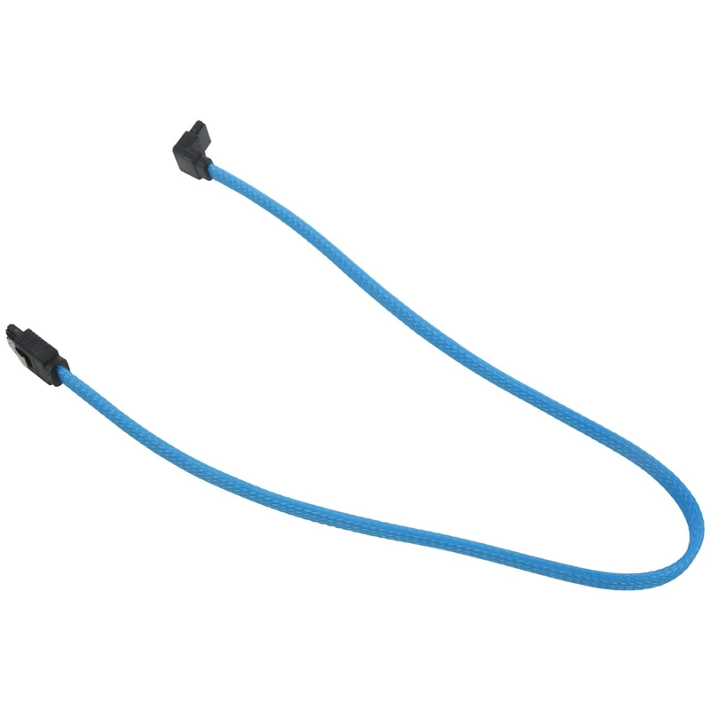 2X SATA3 SATA 3.0 III ขนาด50ซม. สายข้อมูล7Pin 6กิกะไบต์/วินาทีสายข้อมูล SSD ฮาร์ดดิสก์พร้อมปลอกไนลอนรุ่นพรีเมี่ยม (สีฟ้า)