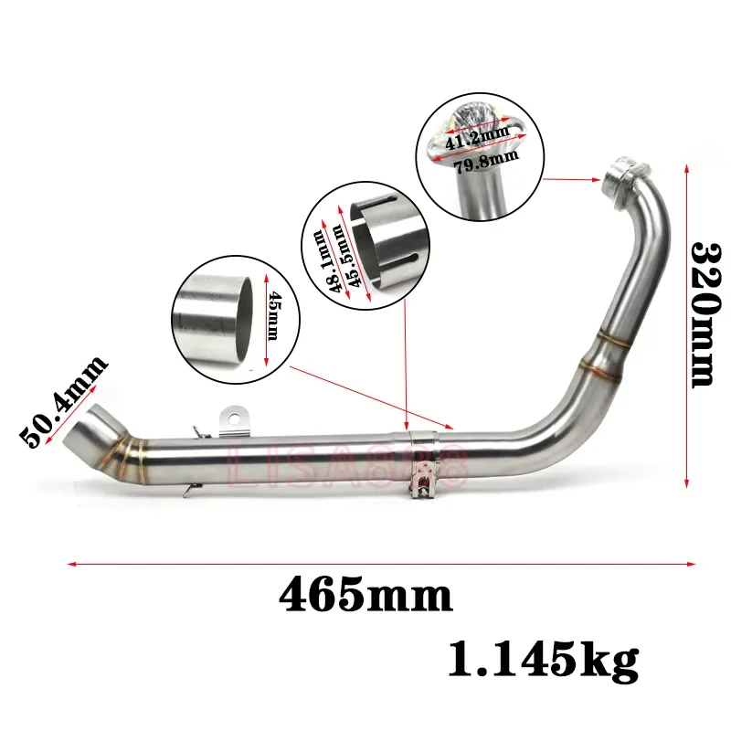 For Yamaha MT125 MT 125 2014-2019 YZF R125 2014-2018 V2 motorcycle Front Link Pipe Escape Moto PitBike
