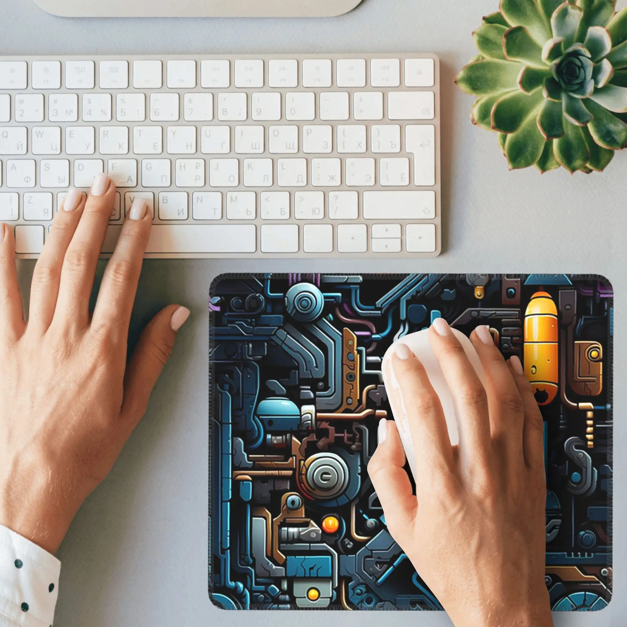 Steampunk Circuitry Dreams ماوس الوسادة الكمبيوتر لوحة المفاتيح ماوس حصيرة الألعاب الكمبيوتر المحمول حصيرة مكتبية اكسسوارات المكتب الجدول الحصير