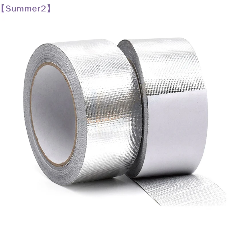 10m*3cm Aluminum Foil Tape High Temperature Resistant Insulation Tape Manifold Downpipe Wrapping Tape Silver Tape〔Sum2〕