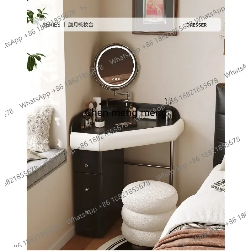 

Medieval solid wood corner makeup table new corner dresser integrated makeup mirror