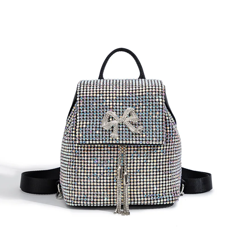 

Shiny Super A Rhinestone Bag Ladies Backpack Backpack Girls Ins Fashion Premium Cartera De Fiestas Elegantes Channel Bags Luxury